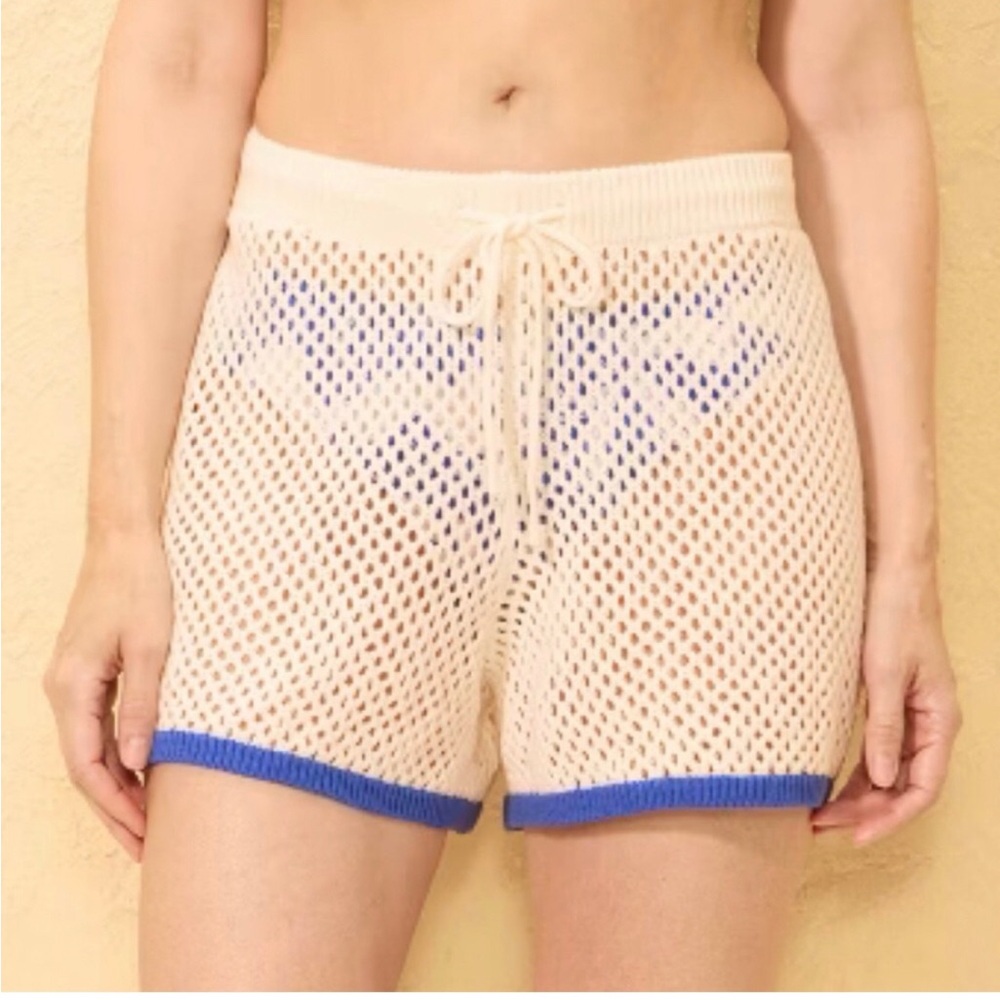 Women's Crochet Drawstring Swim Cover Up Shorts